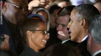 In and effort to promote science, technology, engineering and mathematics (STEM) education, U.S. President Barack Obama hosts scientists, engineers, astronauts, teachers and students for some stargazing during the second Astronomy Night on the South Lawn of the White House October 19, 2015 in Washington, DC. Ahmed Mohamed, 14, was handcuffed and questioned by police last month when he brought a homemade electronic clock to class at MacArthur High School in Irving, TX, and officials mistook it for a bomb.