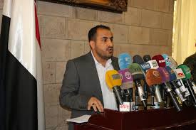 ناطق الحوثيي في مؤتمر صحفي